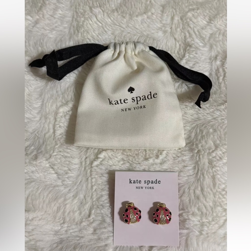Kate Spade Pink Ladybug Stud Earrings KB460 New